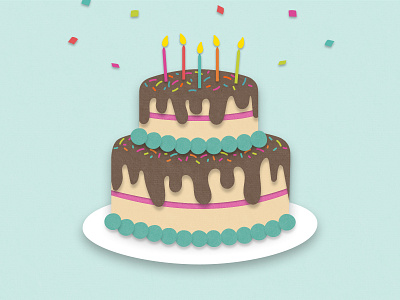 Birthday Cake birthday cake illustration papercut