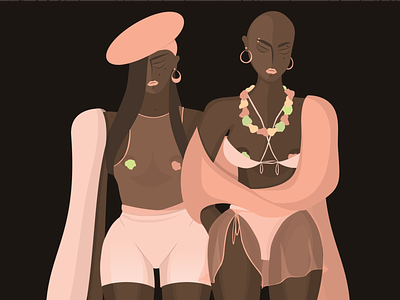 Gauguin's girls artwork character digitalart digitaldrowing girl graphicdesign graphicdesigner illustration illustrationdesign