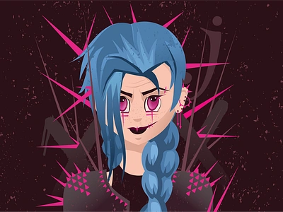 Jinx arcane art digitalart digitalartwork digitaldrowing graphicdesign illustration illustrationart jinx