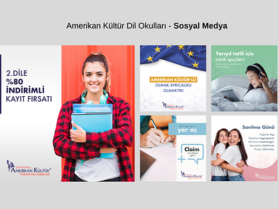 Amerikan Kültür Dil Okulları google ad banner sem social media social media design