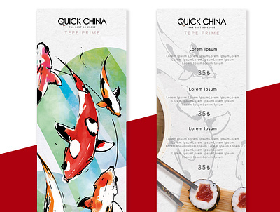 Illustration Menu Design for Asian Food Restaurant brochure design design illustration