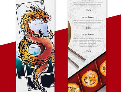 Illustration Menu Design for Asian Food Restaurant animation branding brochure design design illustration social media