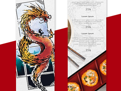 Illustration Menu Design for Asian Food Restaurant