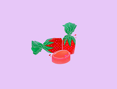 Grandma Candies illustration illustrations illustrator procreate strawberry strawberry candies