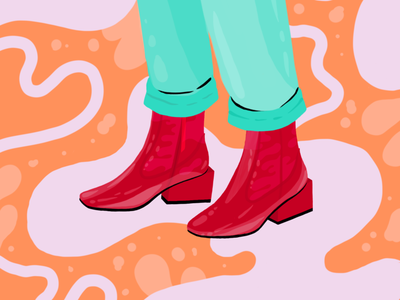 Dream Kicks illustration pattern procreate procreate app red boots vector