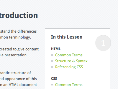Code Academy Class Lesson Overview css html lessons numbers