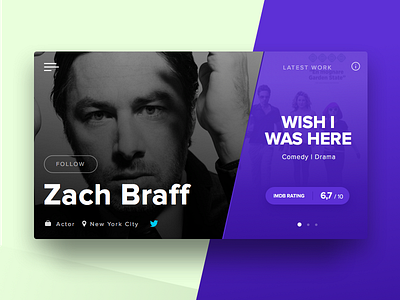 Day 06 - User Profile braff dailyui movie profile purple scrubs ui ux zach