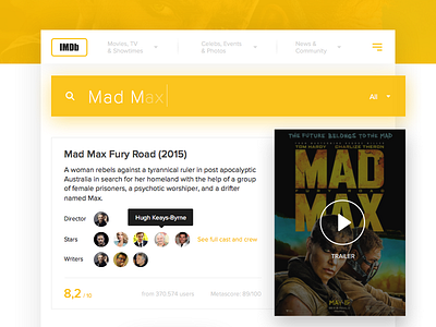 Day 22 - Search dailyui design imdb madmax movie search ui ux