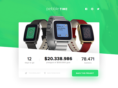 Day 32 - Crowdfunding Campaign campaign crowdfunding dailyui kickstarter pebble ui ux