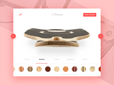 Day 33 - Customize Product clean customize dailyui longboard product simple ui ux wood