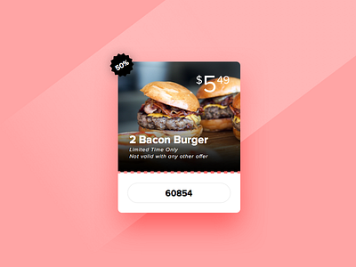 Day 61 - Redeem Coupon burger coupon dailyui food redeem ui ux