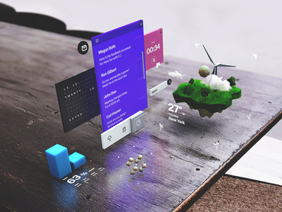 floating UI design virtualreality mr ar c4d 3d augmentedreality ux ui