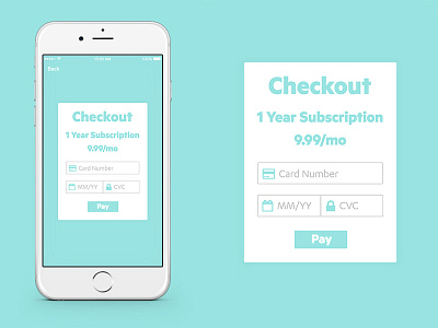 Daily UI #002 - Credit Card Checkout 002 checkout daily ui phone ui