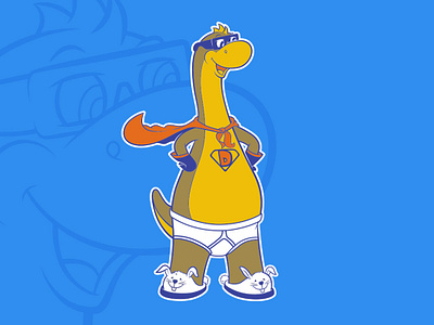 Underpants Hero character design dino illustration mascot design vector