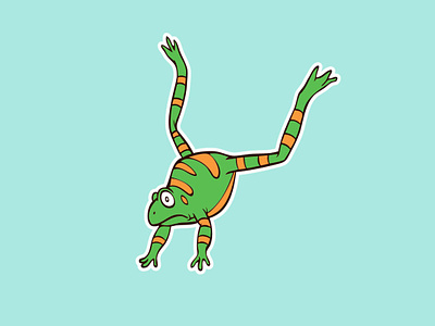 Frog artwork character design illustration scared vector