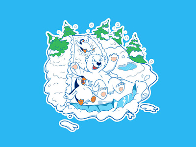 Polar Teddy clothing design illustration mascot design vector