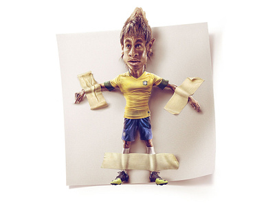 Neymar caricature character digital art photo illustration photoshop retouch