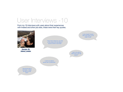 UX Project User Interview Outcomes