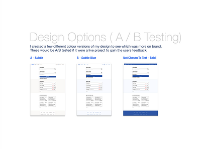 UX Project Design Options ab testing design design options feild testing ui user testing ux ux design