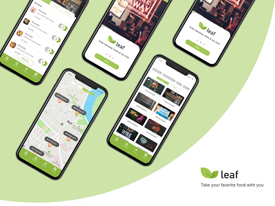 leaf - take away food service design food app research ui