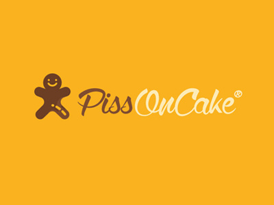 Pissoncake branding flat icon logo