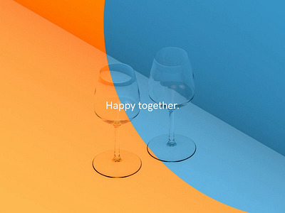 Happy together. 3d abstract ada agency art blue brief c4d cinema 4d clean commercial design identity isometric minimal orange render sketch stockholm sweden