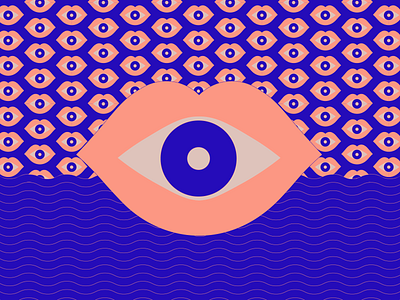 Eye Sea You. abstract blue clean design flat illustration illustrator minimal pattern poster red stockholm sweden vector