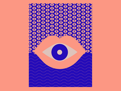 Eye See You 2. blue clean design duo duotone duotones event illustrator pattern pattern a day pattern art pattern design patterns poster poster a day poster design posters water