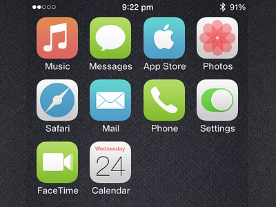 Concept - flux based iOS theme apple icons ios7 winterboard