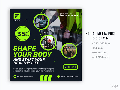 Social Media Post Design - Gym