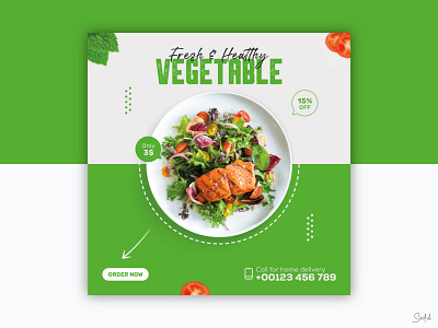 Social Media Post Design Templates - Vegetable