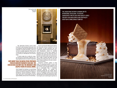 The Cheesecake Factory Slice Magazine layout