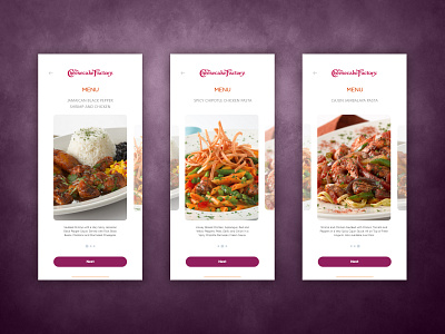 The Cheesecake Factory Mobile UI Menu branding typography ui ux ui design