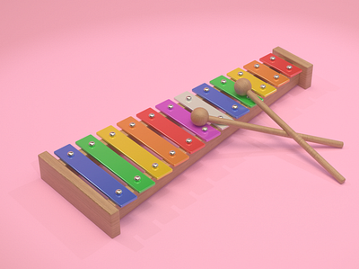 Xylophone 3d cg graphic design motion graphics wood