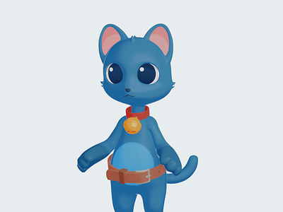 Cure Toon shaded kitten 3d blender cg character cute kitten