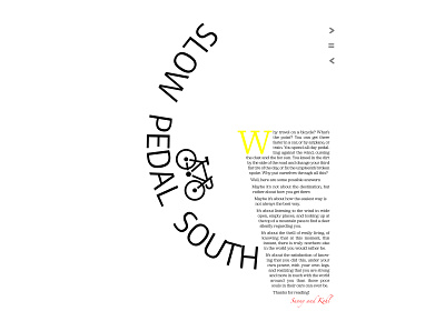 Velo Magazine Editorial Page typography