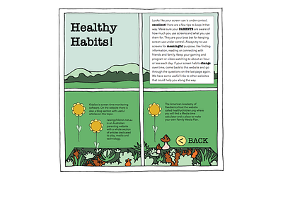 Healthy Habits page from Screen Habits website illustration ui web