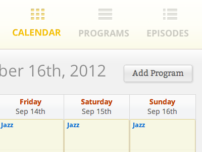 Composer Header calendar composer ui