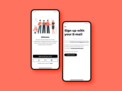 Sign up Screen concept dribbble illustration minimal typography ui vector