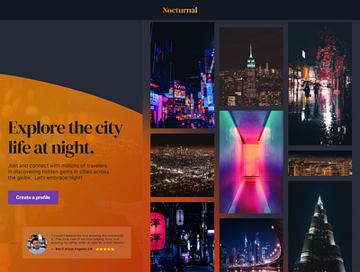 Nocturnal dark mode dark theme design hero ui