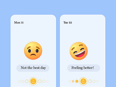 Emojis for Mood Tracker Apps animation app design character animation design emoji emoji set happy health icon mindfulness mood motion sad svg ui uiux ux