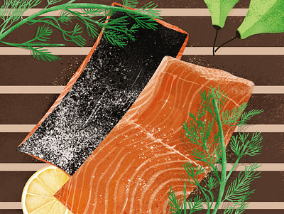 Salmon artwork color illustration illustration graphics