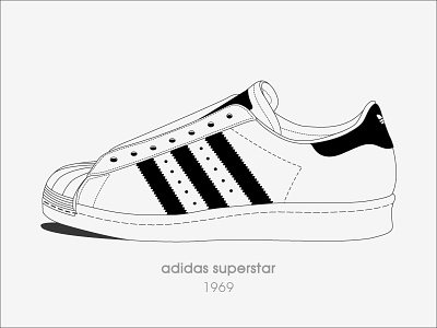 Superstar fun illustrator outline shoes vector