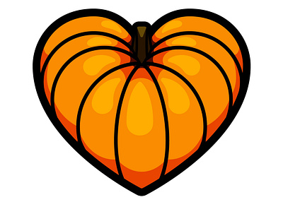 Autumn Love adobe illustrator autumn fall halloween heart love orange pumpkin seasons