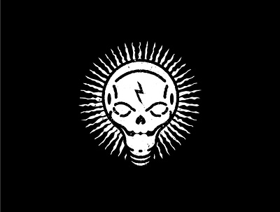 Dangerous Ideas adobe bolt branding danger grunge illustration illustrator light lightbulb logo skeleton skull starburst texture vector vintage