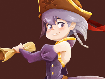 Penny The Pirate 2d art character design female pirate game art illustration pirate