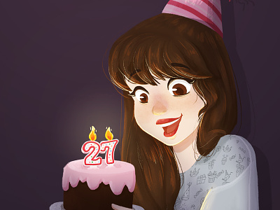 Birthday Girl art birthday drawing game game art girl illustration painting photoshop