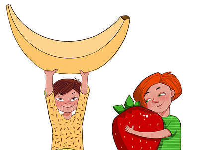 Children fruit series illustration