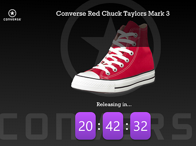 Converse Shoe Release Countdown adobe adobe photoshop adobe xd daily ui dailyui design graphic design illustration logo ui ui design