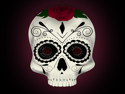 Sugar Skull affinity designer artwork design digital drawing digital painting hand drawn illustration illustration art illustrations raster rose skull art sugar skull